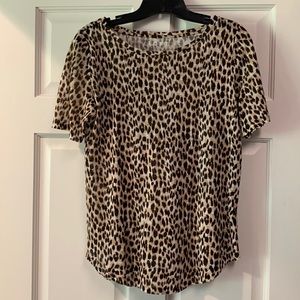 LOFT Cheetah Print Linen Top